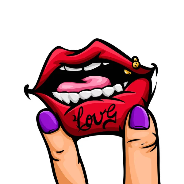 Usta Czerwony Ilustracja Miłość — Zdjęcie stockowe
