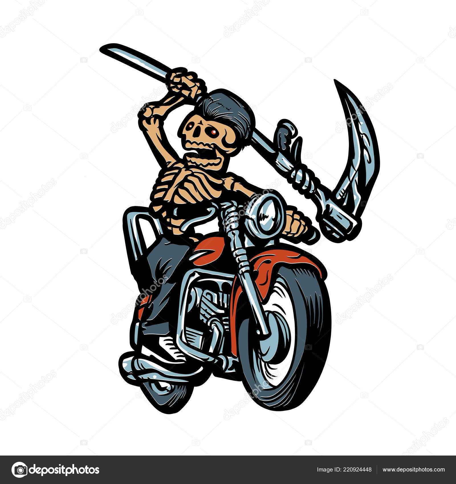 Grim Reaper Motorcycle Stock Illustration by ©Milesthone #220924448