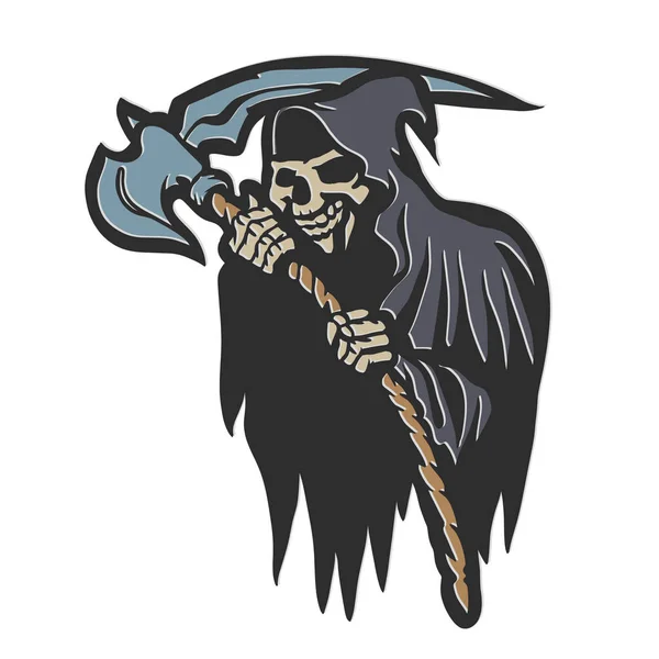 Grim Reaper Ilustração Sorridente — Fotografia de Stock