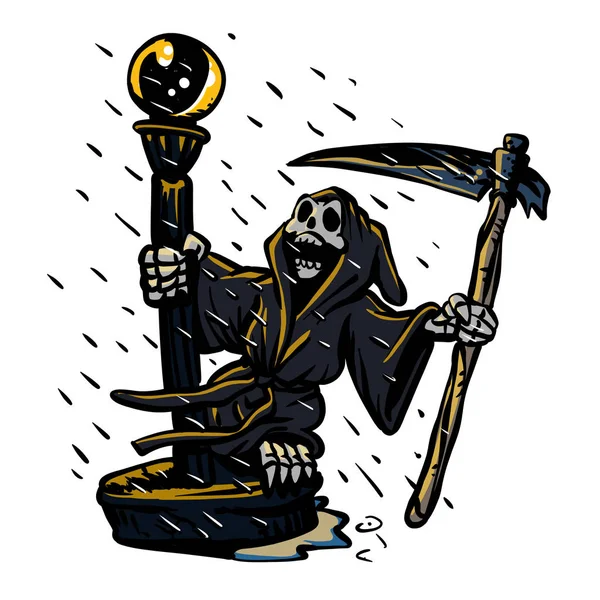 Grim Reaper Zpívání Dešti — Stock fotografie