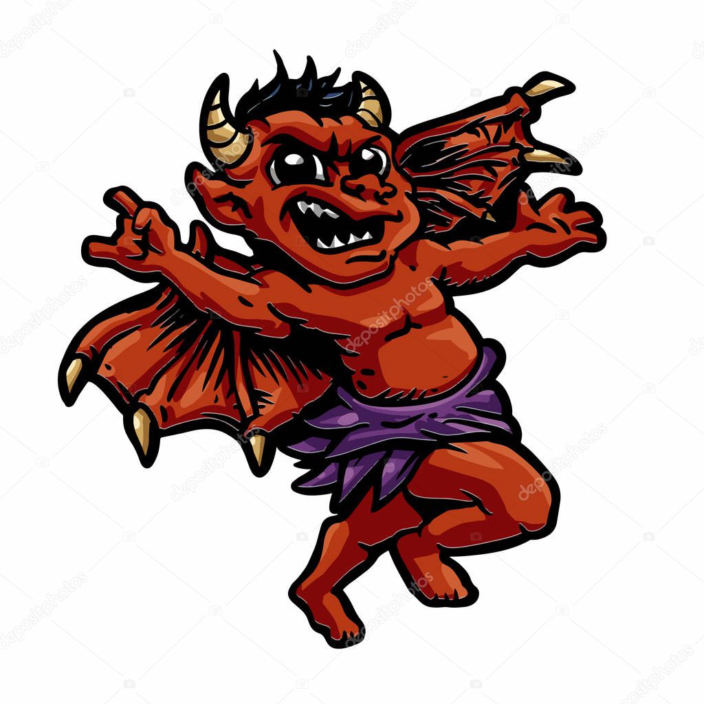 Baby demon vector illustration
