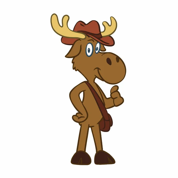 Adventurous Moose Vector Illustration — Stock Vector