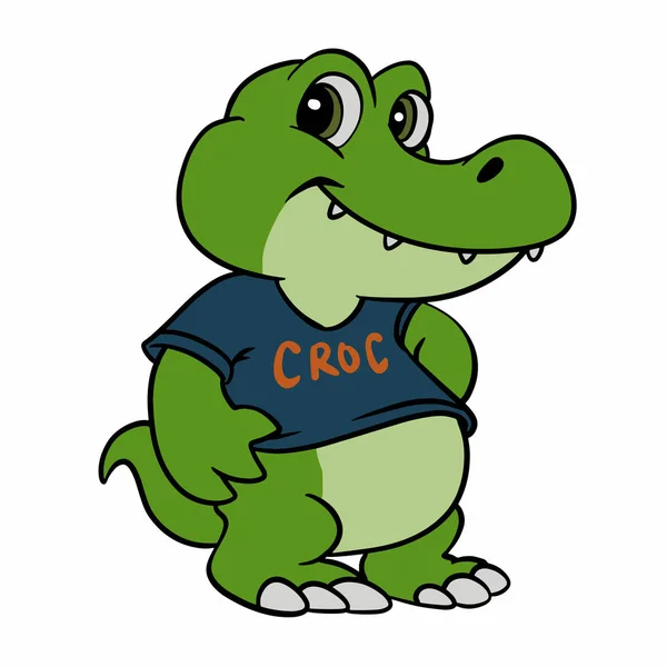 Векторная Иллюстрация Детского Крокодила — стоковый вектор