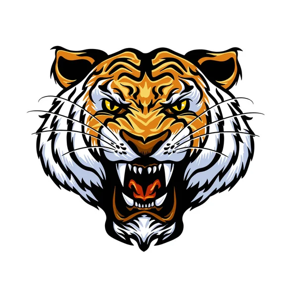 Cartoon Tiger Face Vector Illustration — Stock Vector