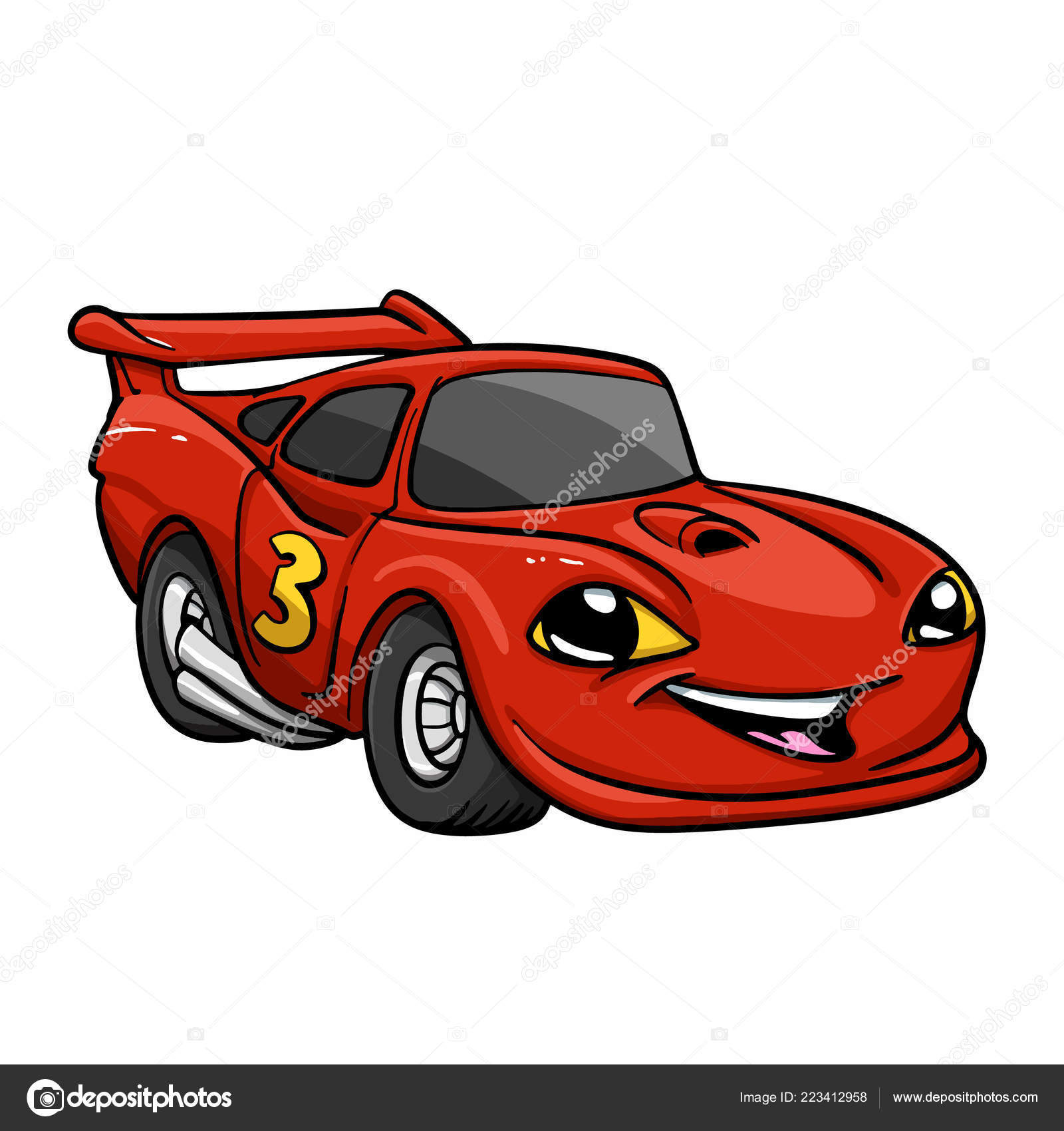 Car Cartoon Kids Red Car Cartoon Happy Car Vector Illustration Stock Vector  Image by ©Milesthone #223412958
