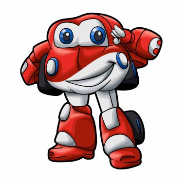 Robot araba karikatür - sevimli robot - bebek araç vektör çizim