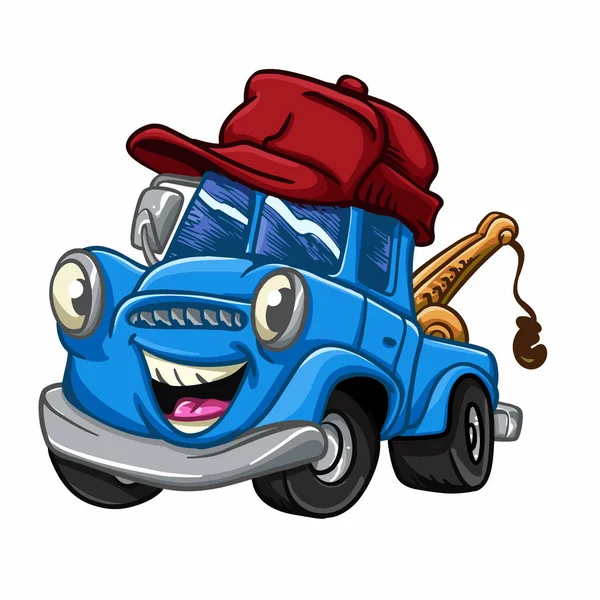 Blue Truck Truck Cartoon Autos Für Kinder Vektor Illustration — Stockvektor