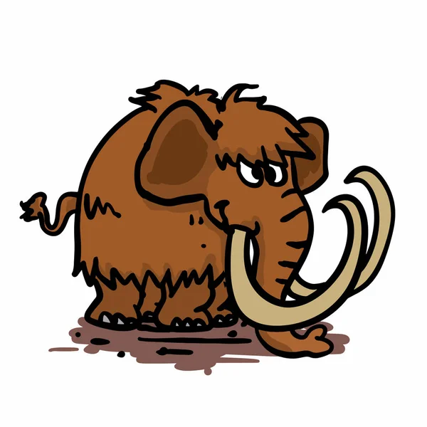 Big Funny Mammoth Cartoon — Stock Vector