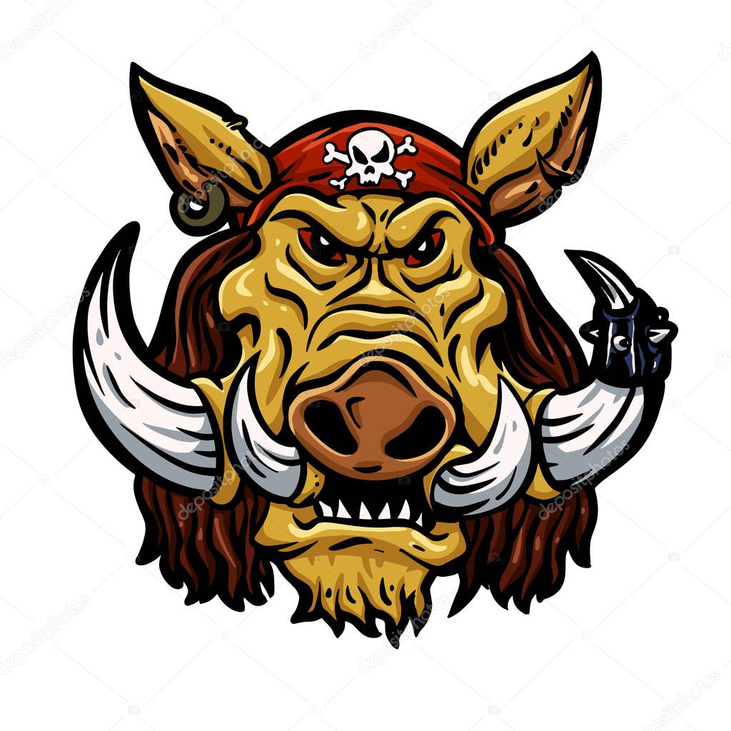 Bad boar with bandana