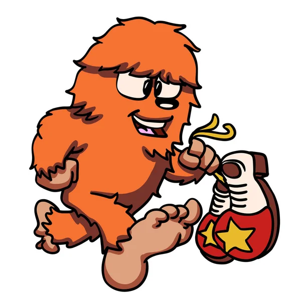 Bigfoot Futás Val Cipő Bohóc — Stock Vector