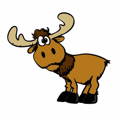 Büyük boynuzlu karikatür mutlu Mus