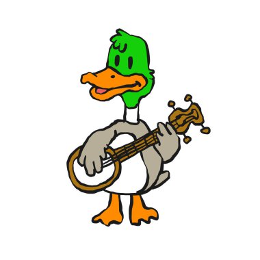 Deli ördek oynarken banjo