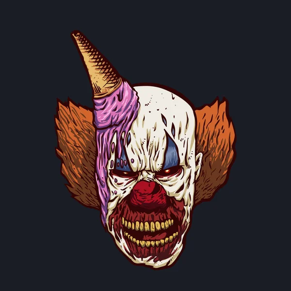 Демон Клоун Морозивом Голові — стоковий вектор