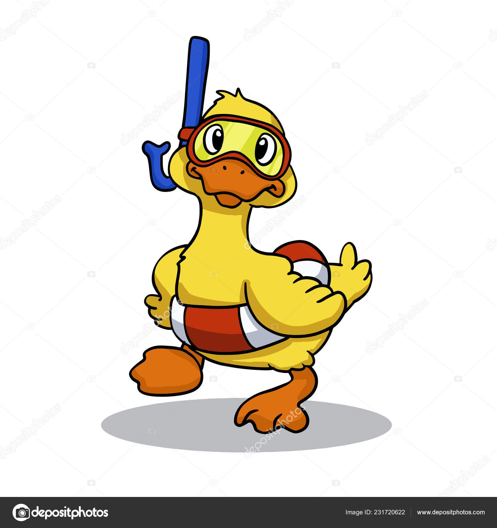 Duck Diving Yellow Duck Stock Vector Milesthone 231720622 - 