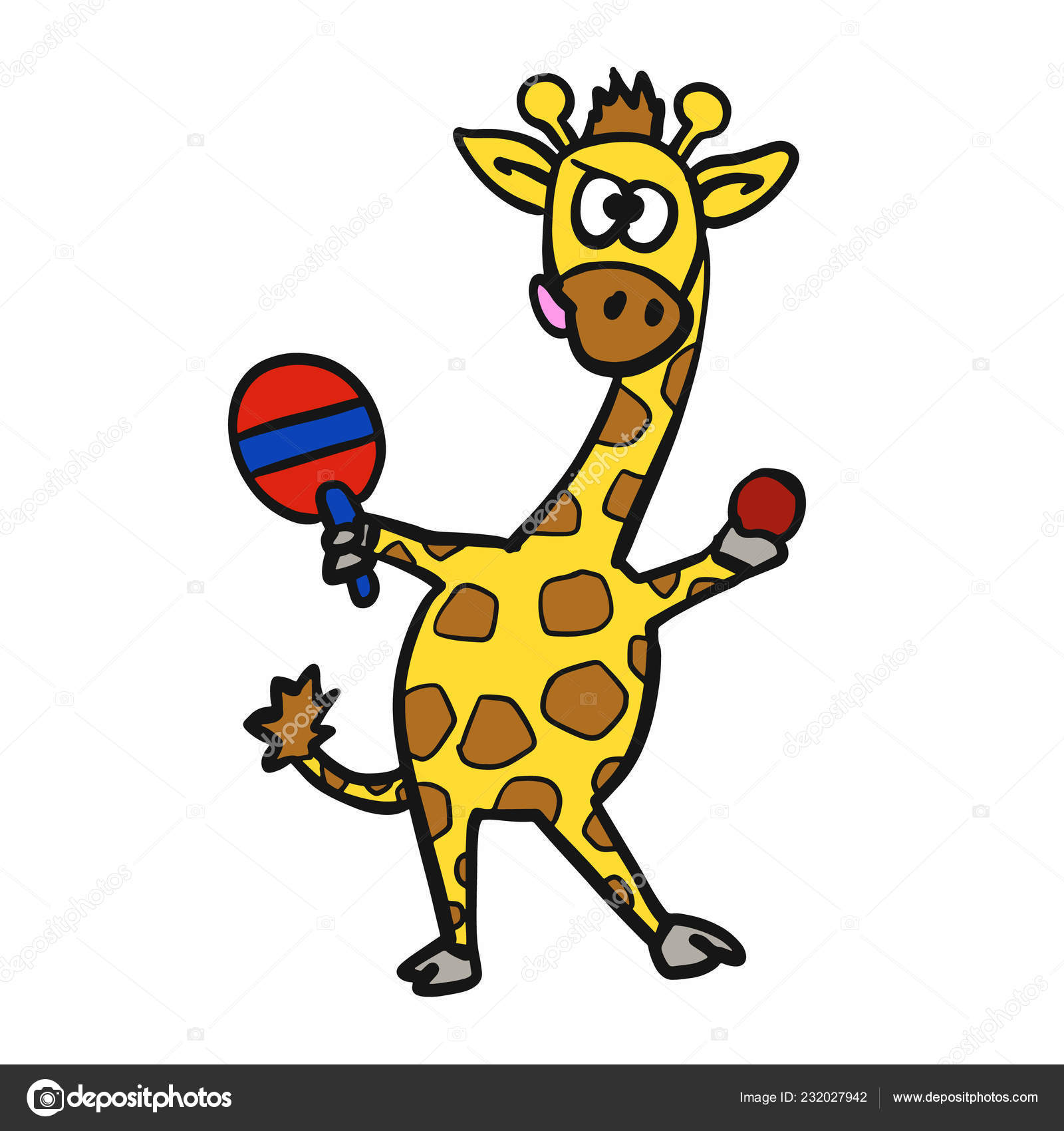 长颈鹿打乒乓球图库矢量图©Milesthone 232027942, image size:1600x1700