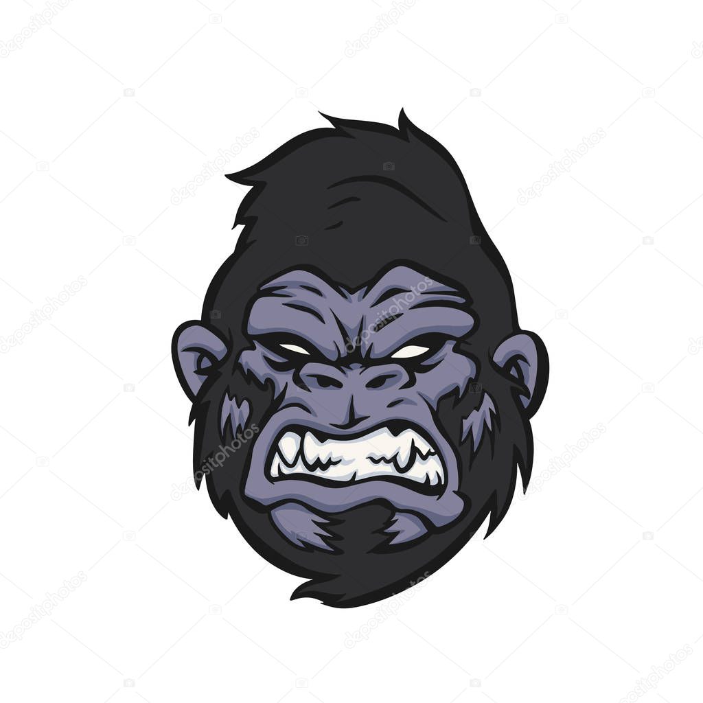 Gorilla face angry head logo
