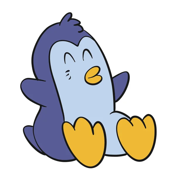 Happy Pingouin Illustration Drôle — Image vectorielle