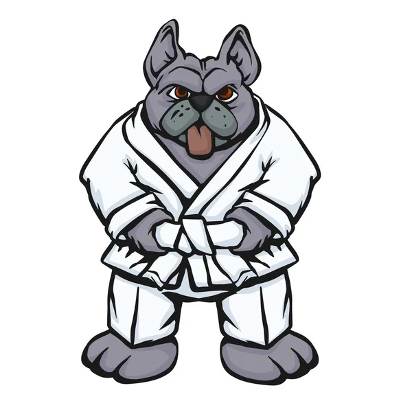 Illusztráció Egy Bulldog Kimonó — Stock Vector
