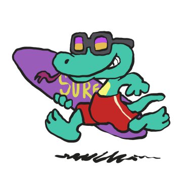Surfboard ile çalışan kertenkele