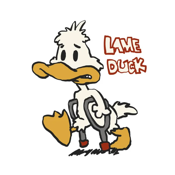 Lame Duck Grappige Eend — Stockvector