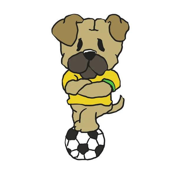 Joueur Football Brésilien Pug — Image vectorielle