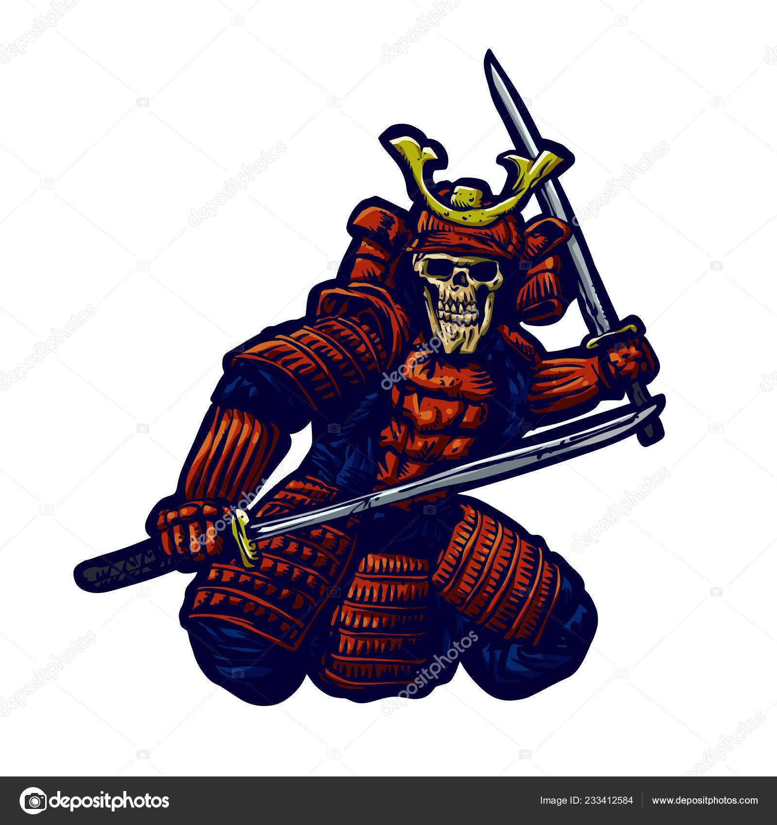 Samurai Skull Japanese Illustration Vector Image By C Milesthone Vector Stock Samurai Skull Japanese Illustration Vector Image By C Milesthone Vector Stock