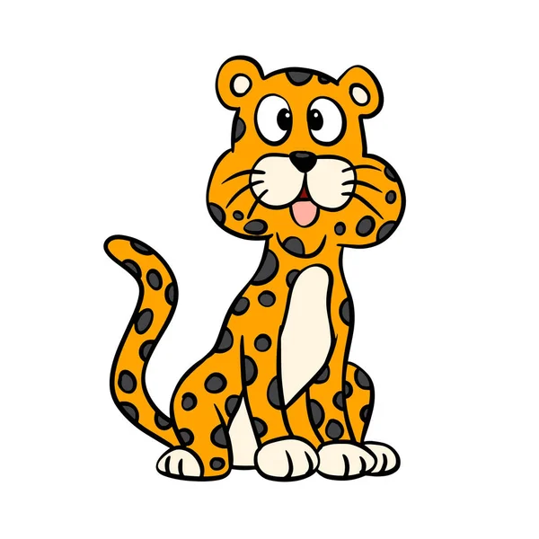 Смешной Леопардовый Мультик — стоковый вектор