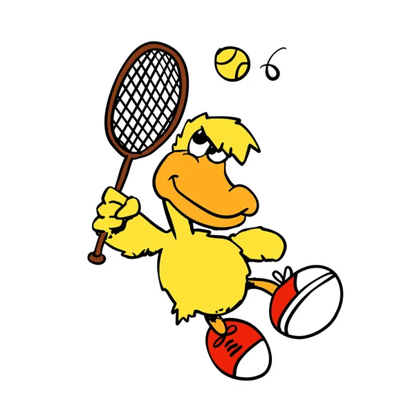 Gele Eend Tennissen — Stockvector