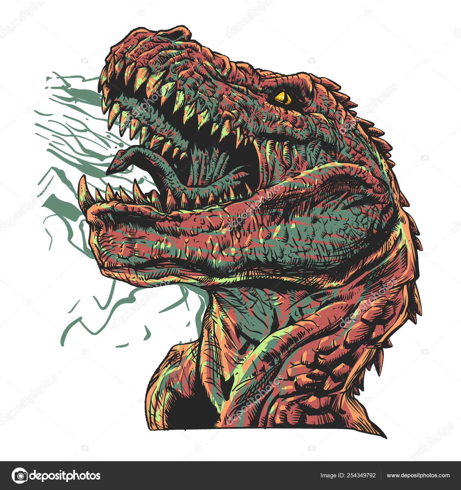 積極的なティラノサウルス ジュラシック モンスター ベクトル図