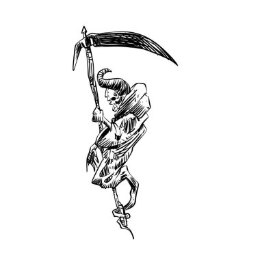 Azrail Orak - vektör çizim ile kafatası