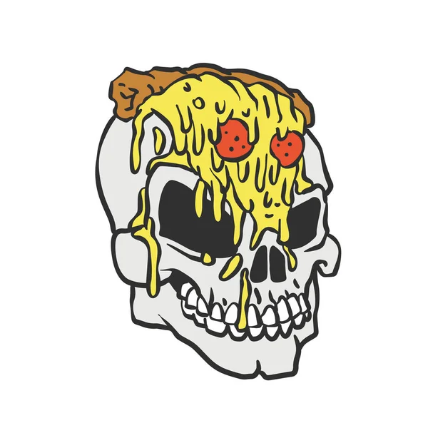Pizza Sul Cranio Illustrazione Vettoriale — Vettoriale Stock