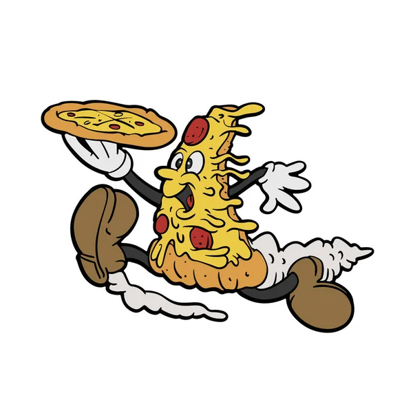 Pizza Schnelle Lieferung Vektorillustration — Stockvektor