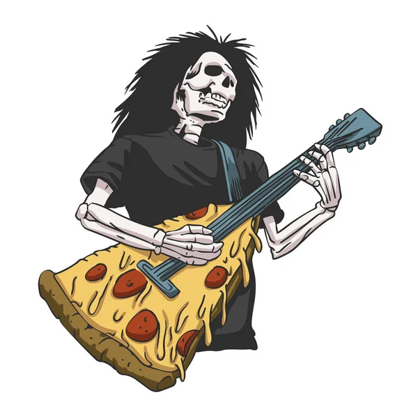 Skeleton Playing Guitar Vector Illustration — Stock Vector