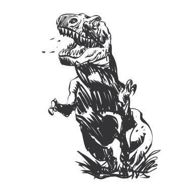 Tyrannosaurus el boyalı-vektör illüstrasyon
