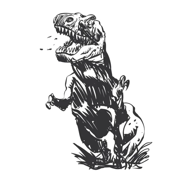 Tyrannosaurus Met Hand Geschilderd Vector Illustratie — Stockvector