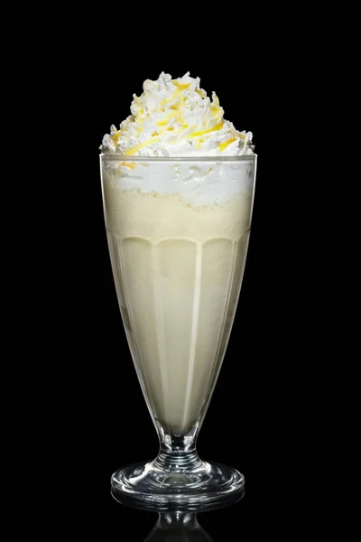 Cocktail Leite Banana Com Chantilly — Fotografia de Stock