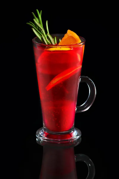 Cup Raspberry Tea Orange Lemon — Stock Photo, Image