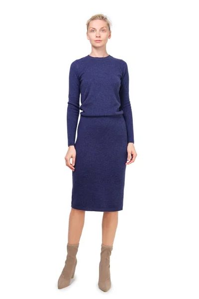 Attraktiv Modell Visar Jersey Kläder Våren Hösten Casual Outfit — Stockfoto