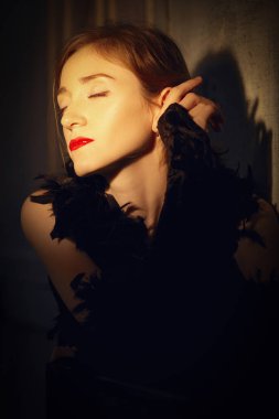 Eylem da oyuncu. Provadan önce performans. (yumuşak odak fotoğraf küçük bir gürültü ile)