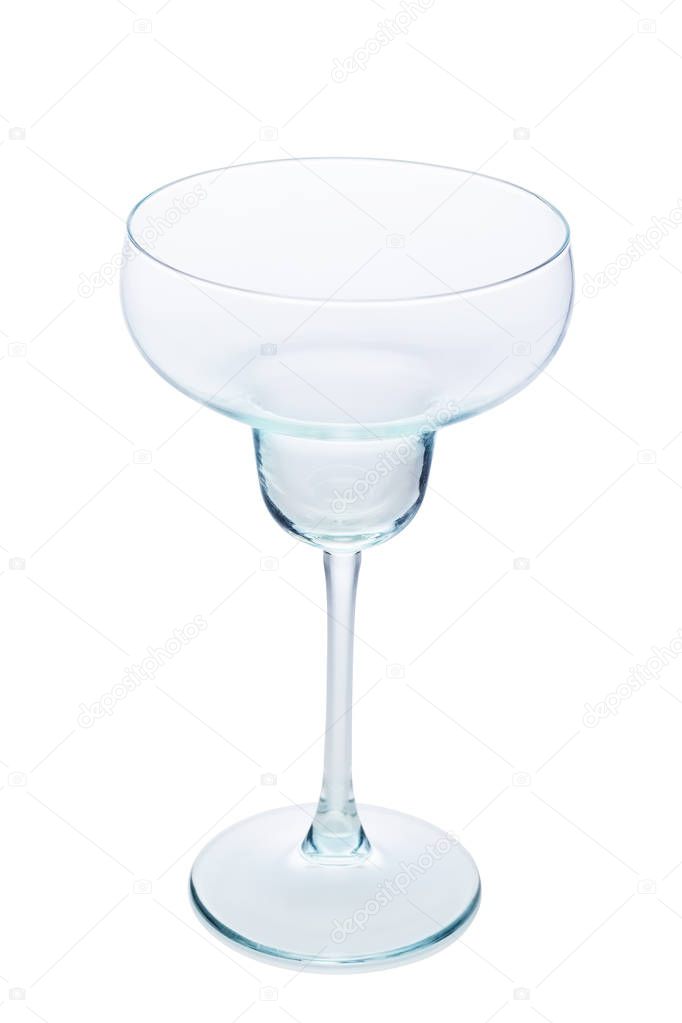 Empty transparent glass for dessert or cocktail isolated on white