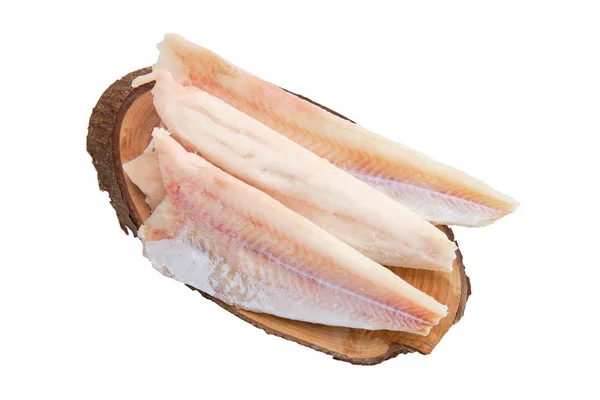 Fryst Pangasius filé isolerad på vitt — Stockfoto