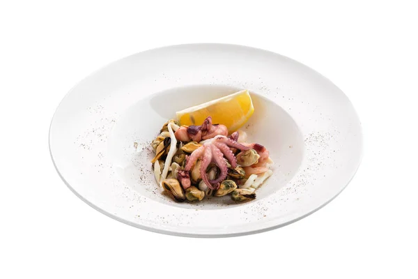 Salad dengan gurita, udang dan kerang — Stok Foto