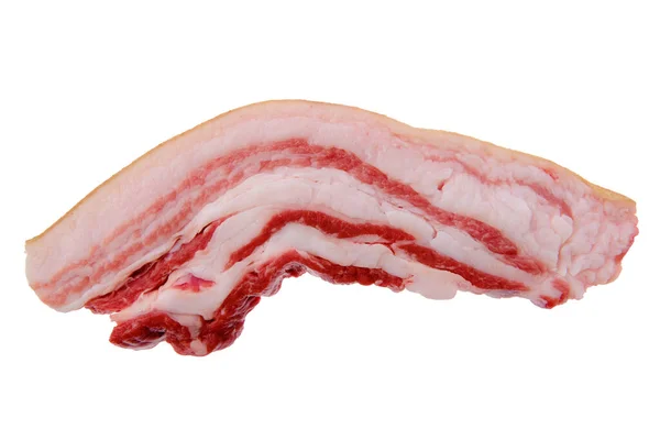 Roh Frisches Schweinebauch Scheibe Isoliert Auf Weißem Hintergrund — Stockfoto