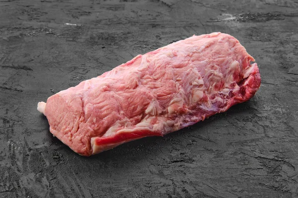 Rauw Vers Vlees Van Varkenskraag Zwarte Achtergrond — Stockfoto