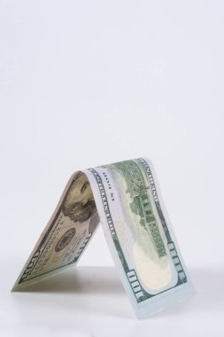 Dolar. Doları banknot, kavram ve fikir zaman değeri ve para, mülk iş ve finans kavramları üzerinde model. Retro yeşil.