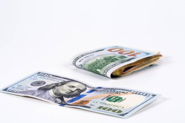 Dolar. Doları banknot, kavram ve fikir zaman değeri ve para, mülk iş ve finans kavramları üzerinde model. Retro yeşil.