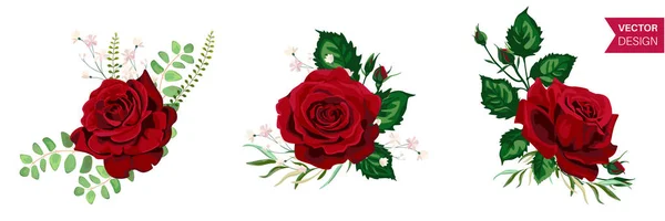 Свадебный пригласительный билет Vector Roses для оформления 01 — стоковый вектор