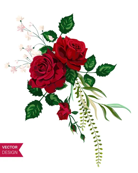 Tarjeta de invitación de boda de rosas vectoriales para diseño 01 Ilustraciones De Stock Sin Royalties Gratis