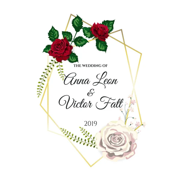 Trandafiri vectoriali Card de invitație de nuntă pentru design 01 Grafică vectorială