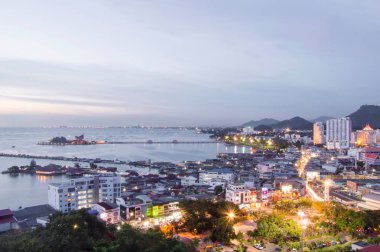 View point of the port of Chonburi, Thailand
